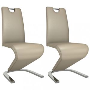 Jedálenská stolička 2 ks umelá koža / chróm Dekorhome Cappuccino