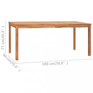 Záhradný jedálenský stôl teak Dekorhome 180x90x77 cm