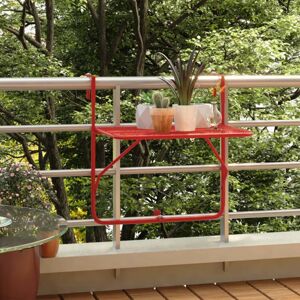 Závesný balkónový stolík Dekorhome Červená