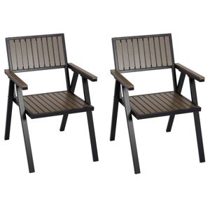 Záhradné stoličky 2 ks Čierna / sivá