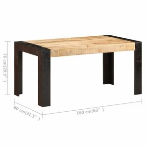 Jedálenský stôl masívne drevo Dekorhome 160x80x76 cm