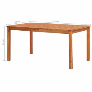 Záhradný stôl akáciové drevo Dekorhome 150x90x74 cm