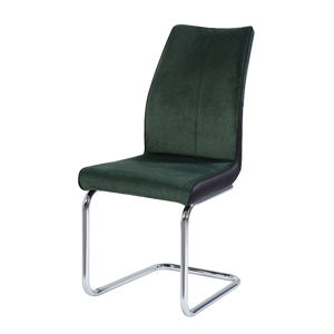 Jedálenská stolička FARULA smaragdová / čierna / chróm Tempo Kondela