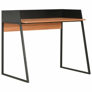 Písací stôl DTD / kov Dekorhome Čierna / hnedá