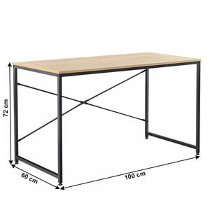 Písací stôl MELLORA dub / čierna Tempo Kondela 100 cm