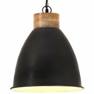 Závesná lampa čierna / mangovníkové drevo Dekorhome 35 cm