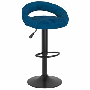Barová stolička zamat / kov Dekorhome Modrá