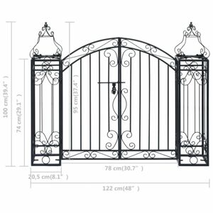 Okrasná záhradná brána kov Dekorhome 100 cm