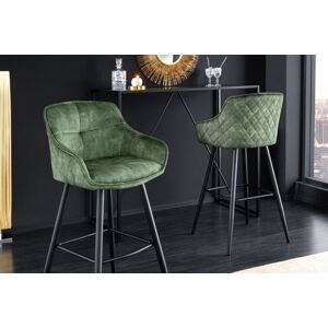 Barová stolička KAINEUS 2 ks Dekorhome Zelená