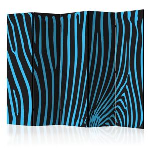 Paraván Zebra pattern (turquoise) Dekorhome 225x172 cm (5-dielny)