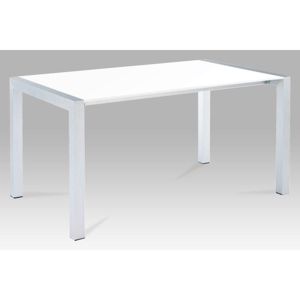 Jedálenský stôl rozkladací 150/230 DARO biela lesk / strieborná Tempo Kondela