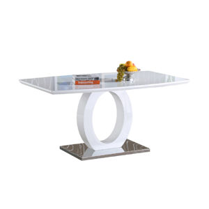 Jedálenský stôl ZARNI biela lesk / oceľ Tempo Kondela