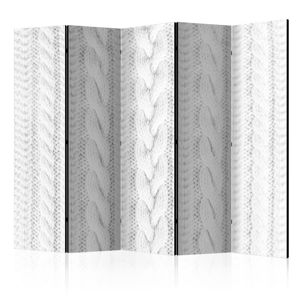Paraván White Knit Dekorhome 225x172 cm (5-dielny)