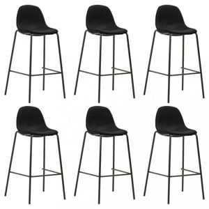 Barové stoličky 6ks textil / kov Dekorhome Čierna