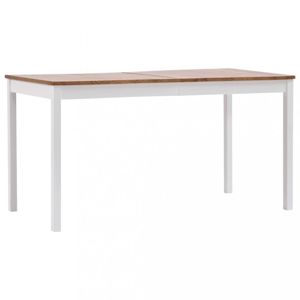 Jedálenský stôl masívne drevo Dekorhome Biela / hnedá
