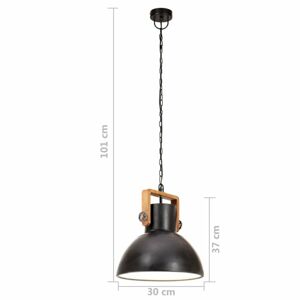 Závesná lampa čierna / mangovník Dekorhome 30 cm