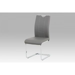 Jedálenská stolička sivá koženka/chróm DCL-411 GREY Autronic