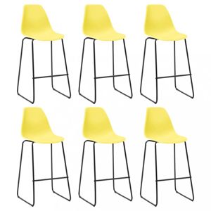 Barové stoličky 6ks plast / kov Dekorhome Žltá