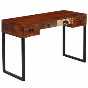 Písací stôl drevo/kov Dekorhome Sheeshamové drevo