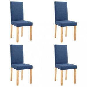 Jedálenská stolička 4 ks látka / kaučukovník Dekorhome Modrá