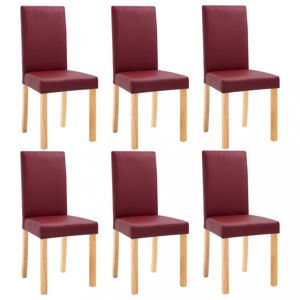 Jedálenská stolička 6 ks umelá koža Dekorhome Červená