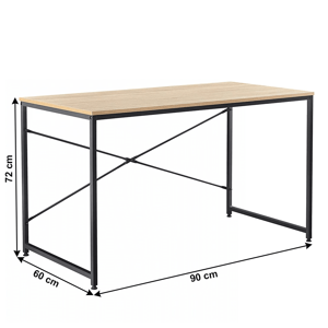 Písací stôl MELLORA dub / čierna Tempo Kondela 90 cm