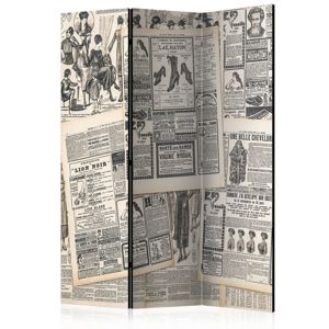 Paraván Vintage Newspapers Dekorhome 135x172 cm (3-dielny)