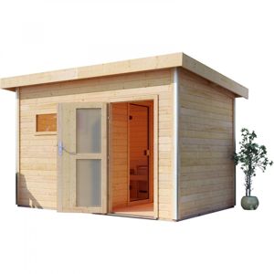 Vonkajšia fínska sauna s predsieňou 337 x 231 cm Dekorhome Smrk