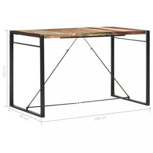 Barový stôl hnedá / čierna Dekorhome 180x90x110 cm