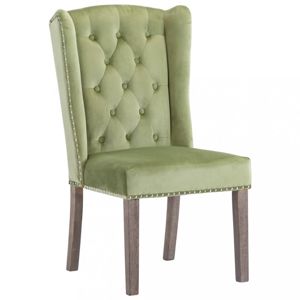 Jedálenská stolička zamat / kaučukovník Dekorhome Zelená