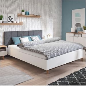 Manželská posteľ LAVELI 160x200 cm biela / sivá Tempo Kondela