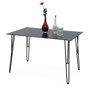 Jedálenský stôl OBERON tvrdené sklo / čierny kov Tempo Kondela