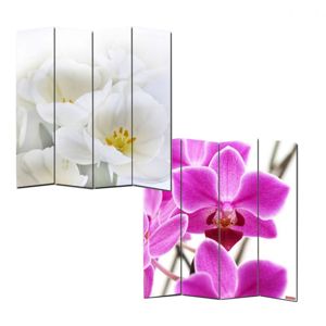 Dizajnový paravan WH orchidej 160x180 cm (4-dielny)