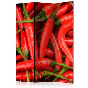 Paraván Chili pepper - background Dekorhome 135x172 cm (3-dielny)