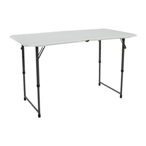 Skladací stôl 122 cm biela / čierna Dekorhome