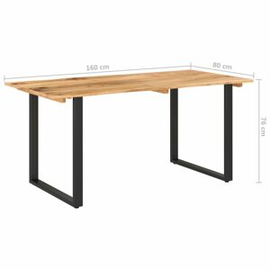 Jedálenský stôl akácie / čierna Dekorhome 160x80x76 cm