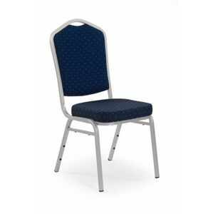 Jedálenská stolička K66S modrá / strieborná Halmar