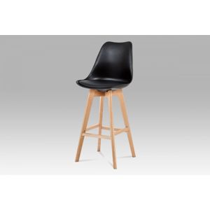 Barová stolička CTB-801 plast / ekokoža / buk Autronic Čierna