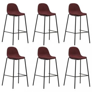Barové stoličky 6ks textil / kov Dekorhome Vínová