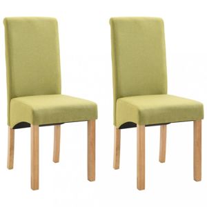Jedálenská stolička 2 ks látka / drevo Dekorhome Zelená