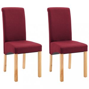 Jedálenská stolička 2 ks látka / drevo Dekorhome Červená