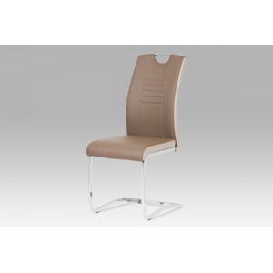 Jedálenská stolička DCL-406 ekokoža / chróm Autronic Cappuccino