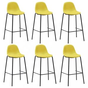 Barové stoličky 6ks textil / kov Dekorhome Žltá