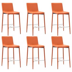 Barové stoličky 6ks umelá koža / kov Dekorhome Oranžová