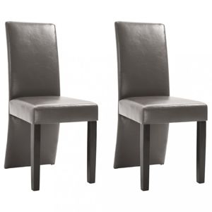 Jedálenská stolička 2 ks umelá koža / drevo Dekorhome Tmavosivá