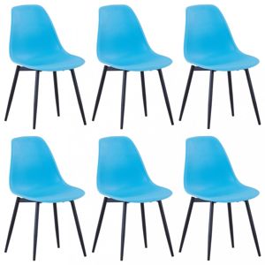 Jedálenská stolička 6 ks plast / kov Dekorhome Modrá