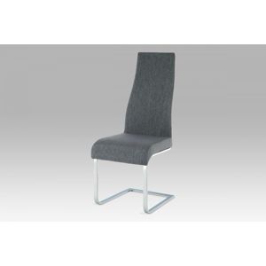 Jídelní židle chrom / látka šedá / koženka šedá AC-1817 GREY2 Autronic