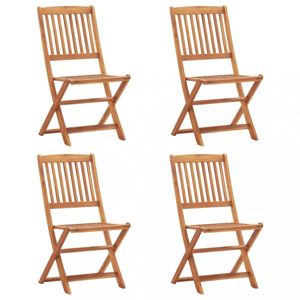 Skladacia záhradná stolička 4 ks akáciové drevo Dekorhome