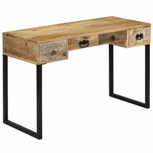 Písací stôl drevo/kov Dekorhome Mangovníkové drevo