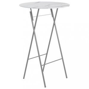 Skladací barový stôl 80 cm biela / strieborná Dekorhome